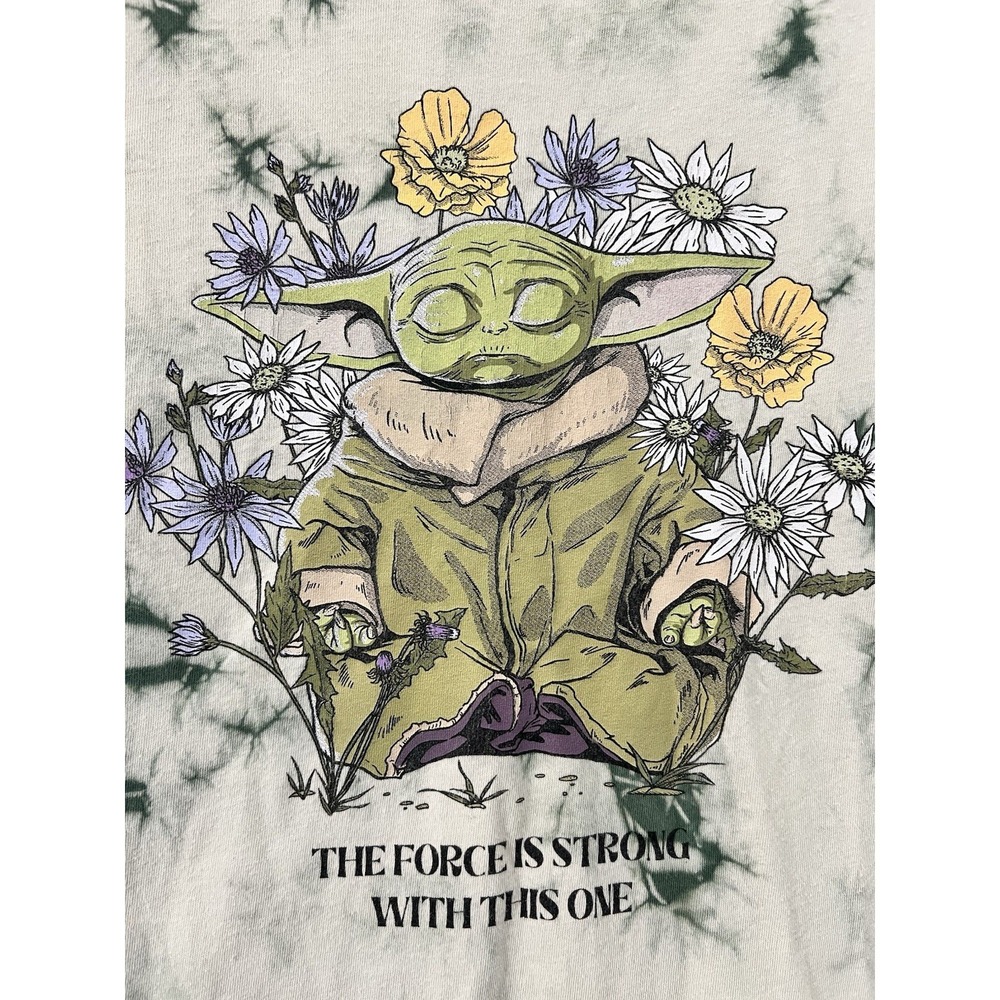 Star Wars NEFF Brand Men's T-Shirt Grogu Baby Yoda Green Tie Dye 2XL - Picture 3 of 9
